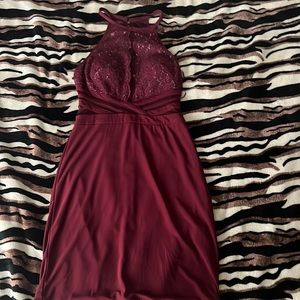 Burgundy long dress